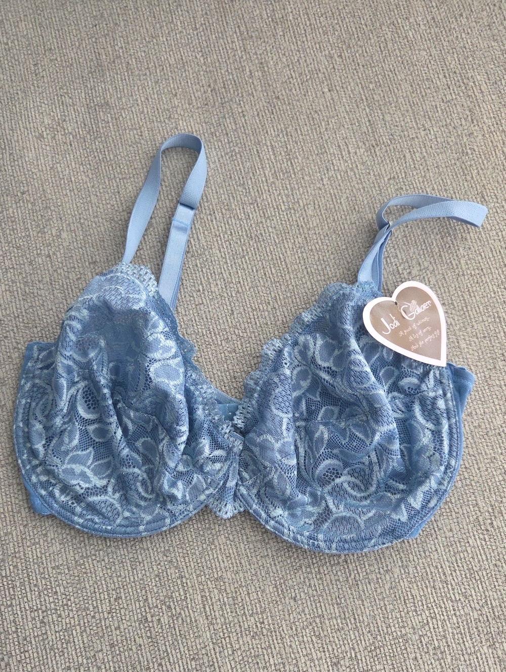Lace Underwire Bra in Dusty Blue